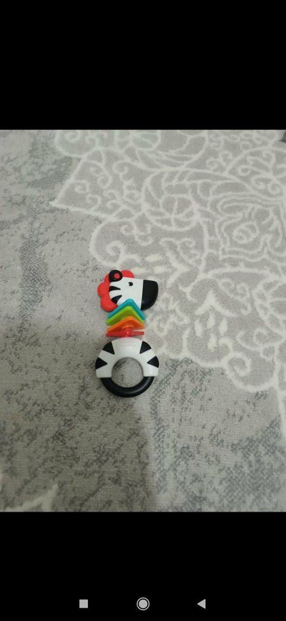 Renkli Zebra Diş Kaşıyıcı ve Çıngırak - Görsel 3