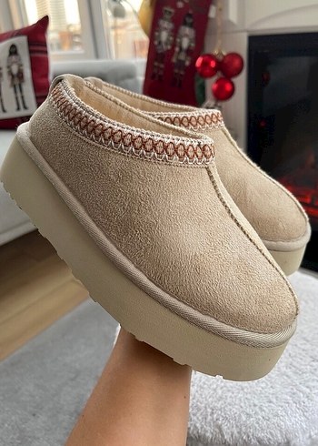 Ugg Bej Süet Tüylü - Görsel 8