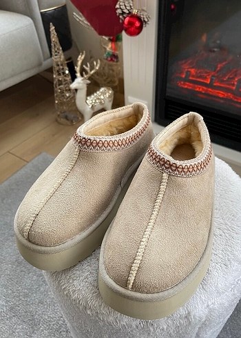 Ugg Bej Süet Tüylü - Görsel 6