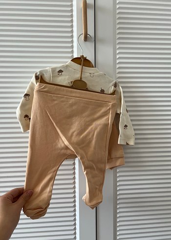 H&M Kahverengi Baskılı Bebek Erkek Takımı