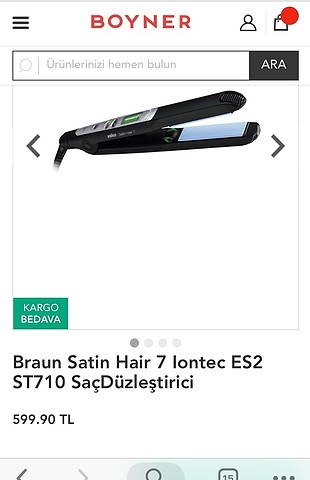 Braun satin hair saç düzleştirici. 200 w ısı ve nemlendirici ion