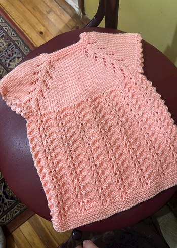 Kız Çocuk Pembe Örgü Kolsuz Hırka/Yelek - Görsel 2