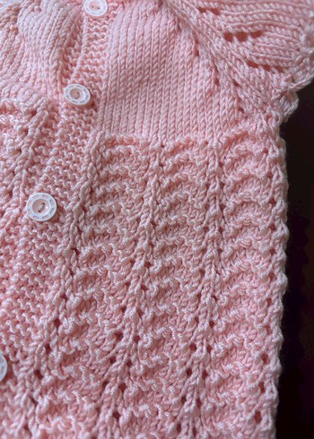 Kız Çocuk Pembe Örgü Kolsuz Hırka/Yelek - Görsel 3