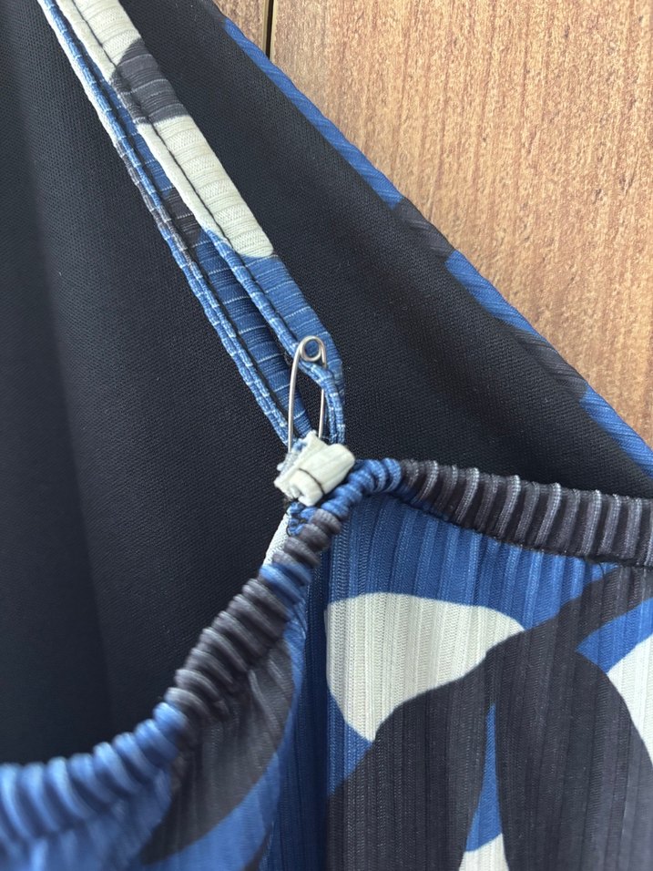 Mavi Pilili Uzun Bohem Elbise - Görsel 4