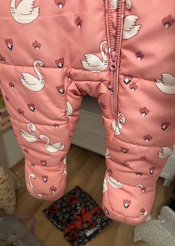 Pembe Kuğu Desenli Astronot Model Bebek Tulumu 3-6 Ay - Görsel 6