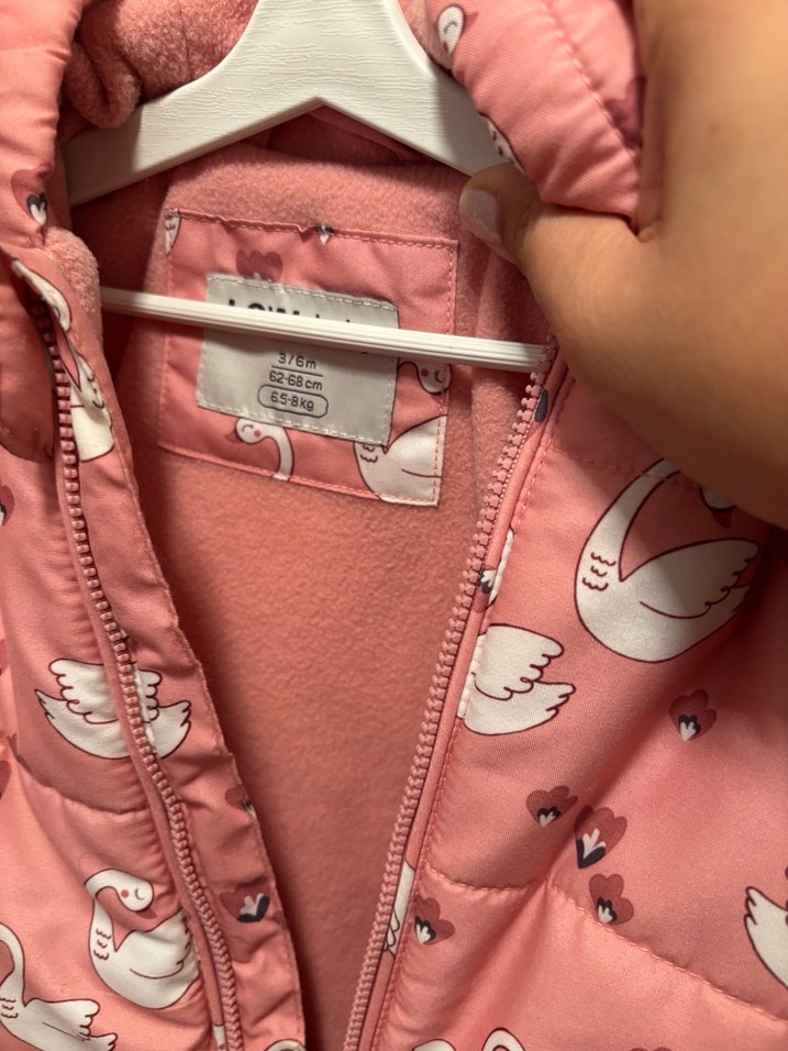 Pembe Kuğu Desenli Astronot Model Bebek Tulumu 3-6 Ay - Görsel 3