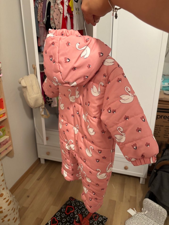 Pembe Kuğu Desenli Astronot Model Bebek Tulumu 3-6 Ay - Görsel 2