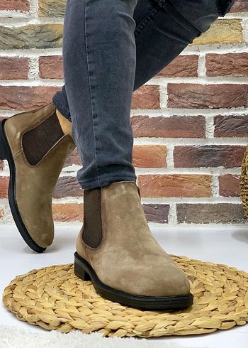 Bej Süet erkek Bot - Görsel 6