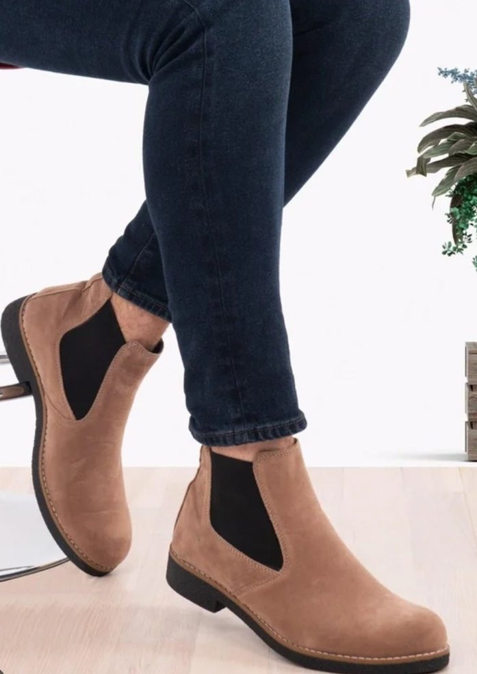 Bej Süet erkek Bot - Görsel 2