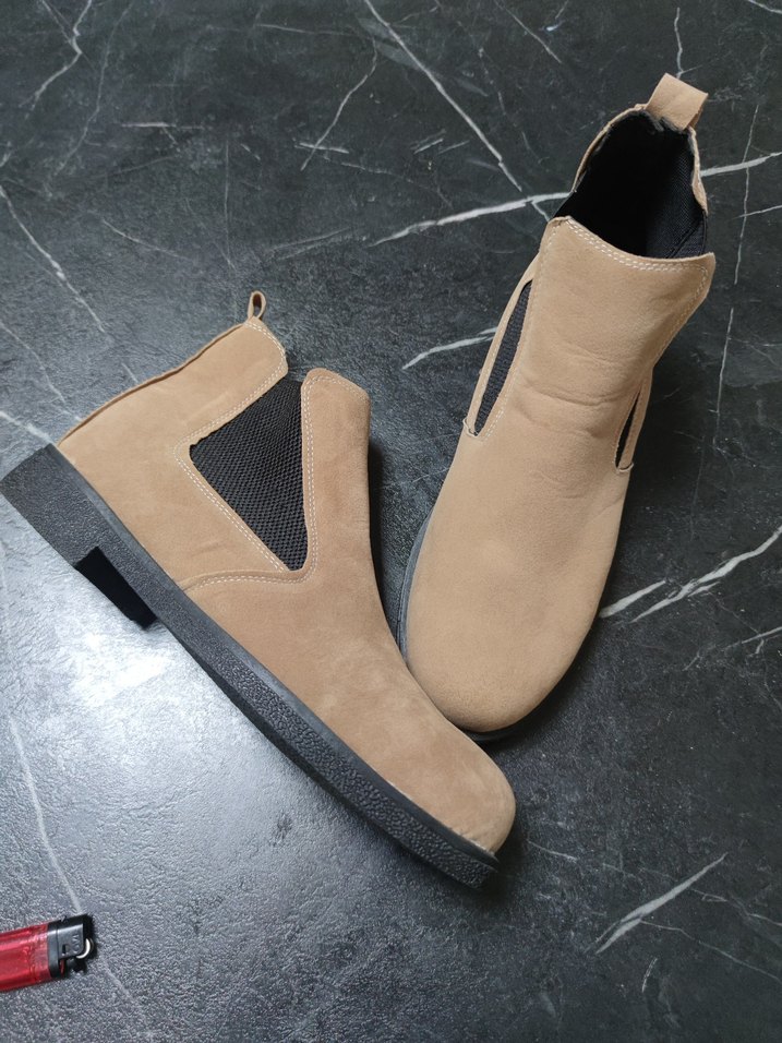 Bej Süet erkek Bot - Görsel 4