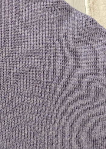 50 Beden mor Renk Boğazlı Mor oversize Kadın Triko Kazak