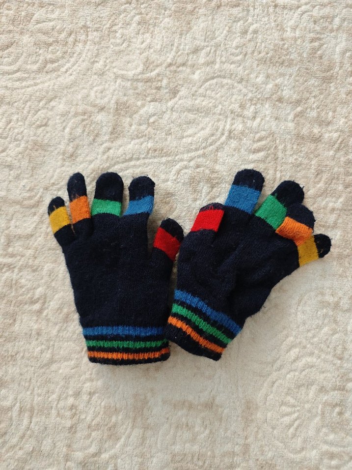 Çok Renkli Erkek Örgü Eldivenler - Görsel 4