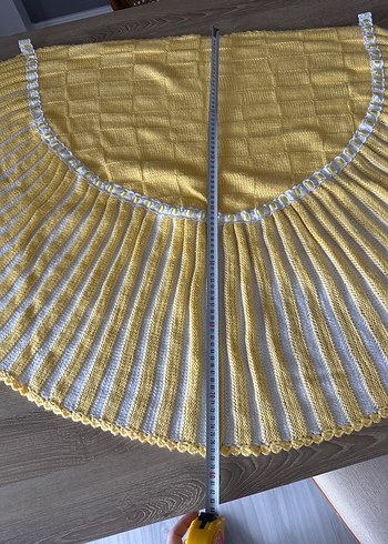 Sarı İşlemeli Örgü Çocuk Battaniyesi - Görsel 4