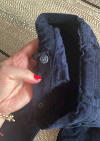 Lacivert Kadife Unisex Bebek Pantolon - Görsel 2