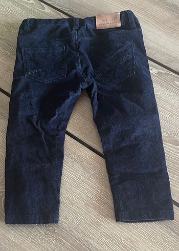 Lacivert Kadife Unisex Bebek Pantolon - Görsel 3