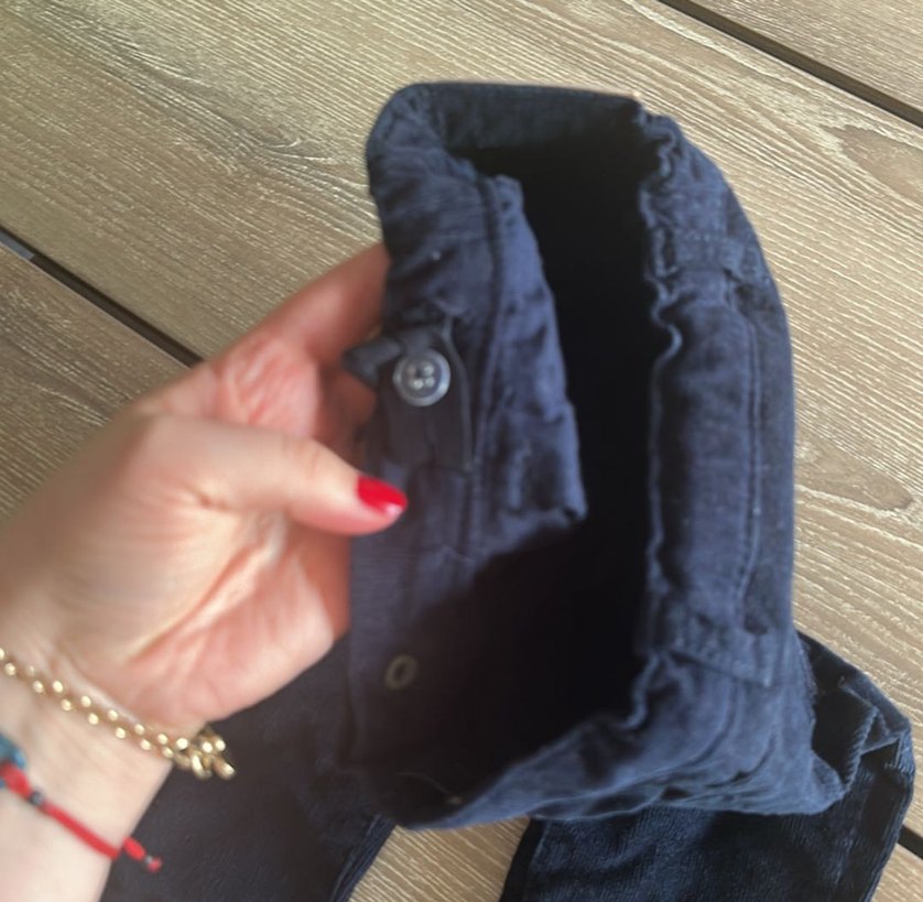 Lacivert Kadife Unisex Bebek Pantolon - Görsel 2