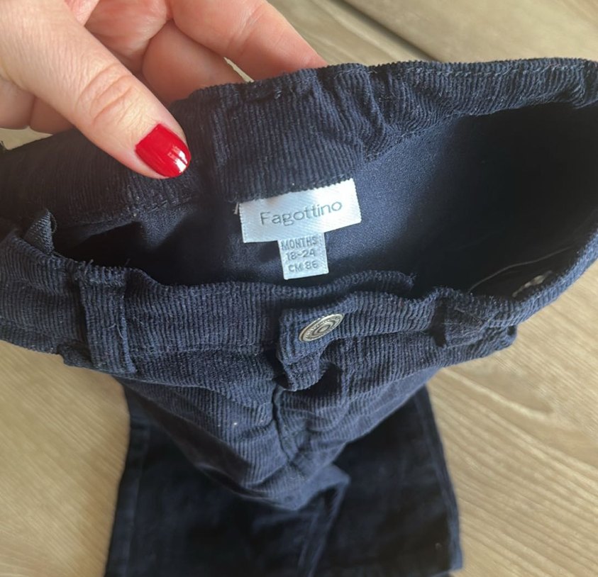 Lacivert Kadife Unisex Bebek Pantolon - Görsel 5