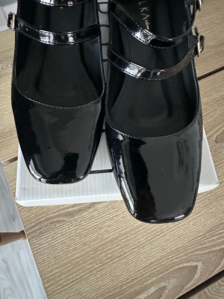 Kadın Siyah Rugan Mary Jane  Ayakkabı - Görsel 4