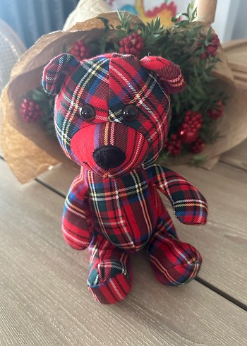 Vakkorama Renkli Ekoseli Peluş Ayı Oyuncak - Görsel 2