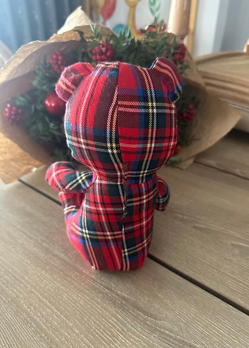 Vakkorama Renkli Ekoseli Peluş Ayı Oyuncak - Görsel 3