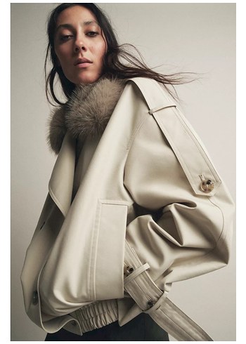 Zara Collection Kürk Detaylı Trençkot