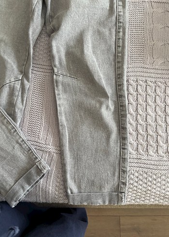 Bershka Gri bershka Nakışlı Bol Kesim Kadın Denim Pantolon
