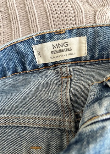MNG Gri Düğmeli Geniş Kesim Midi Kadın Kot Pantolon
