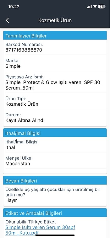 Beden Renk Simple ışıltı veren serum