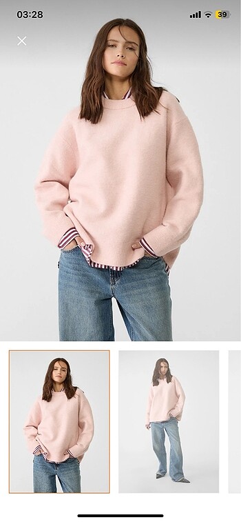 Stradivarius pembe kazak
