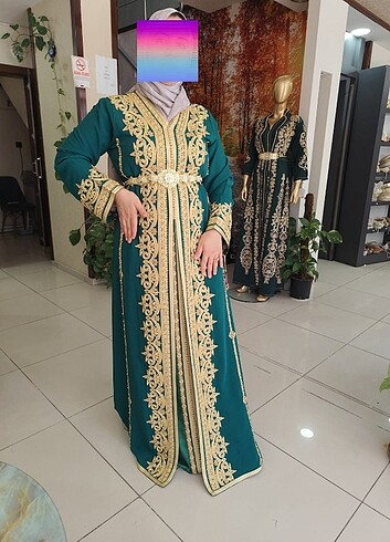 diğer Beden Saf ipekten yapılmış Fas kaftan