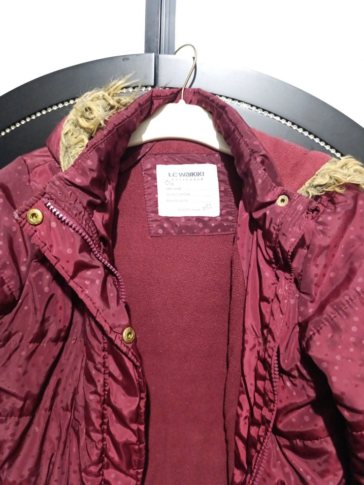 11 12 yaş kız çocuk mont bordo hiç bir sorunu yok - Görsel 2