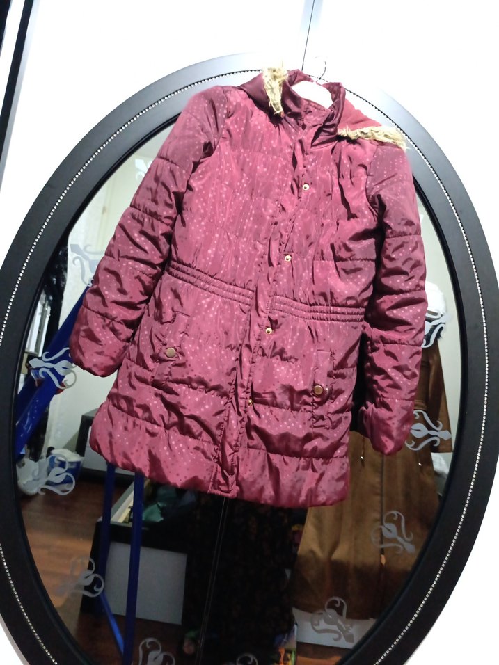 11 12 yaş kız çocuk mont bordo hiç bir sorunu yok - Görsel 3