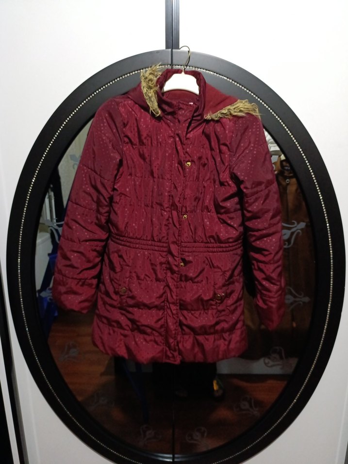 11 12 yaş kız çocuk mont bordo hiç bir sorunu yok - Görsel 4