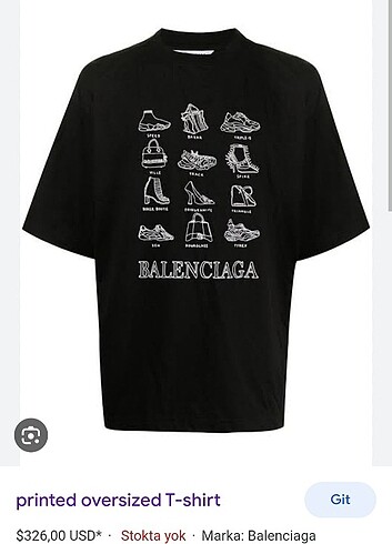 m Beden Balenciaga printed tshirt