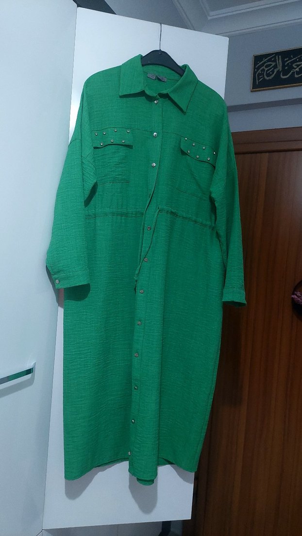 uzun gömlek trenç - Görsel 2