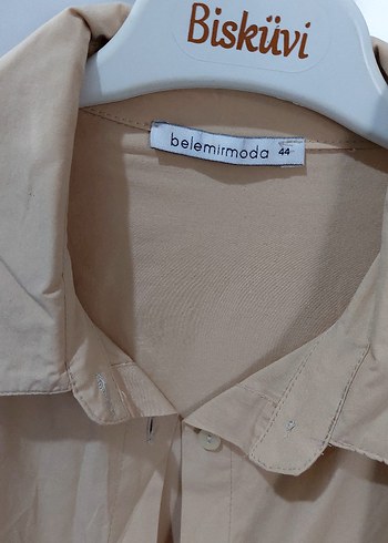 Bej Uzun Keten Elbise - Görsel 5