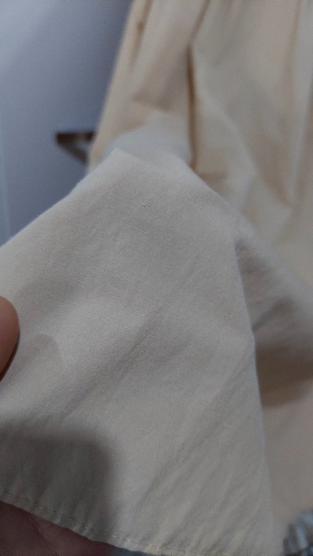 Bej Uzun Keten Elbise - Görsel 3