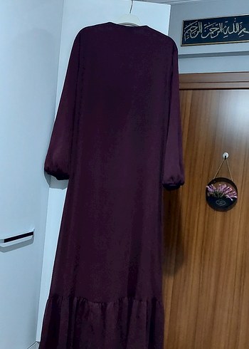 Diger Bordo Uzun Kollu Fırfırlı Elbise - Görsel 7