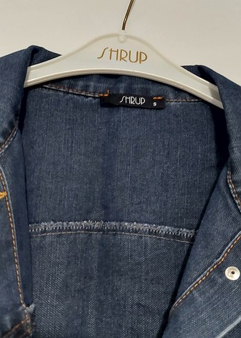 Düğmeli Uzun Kadın Kot Yelek - Görsel 4