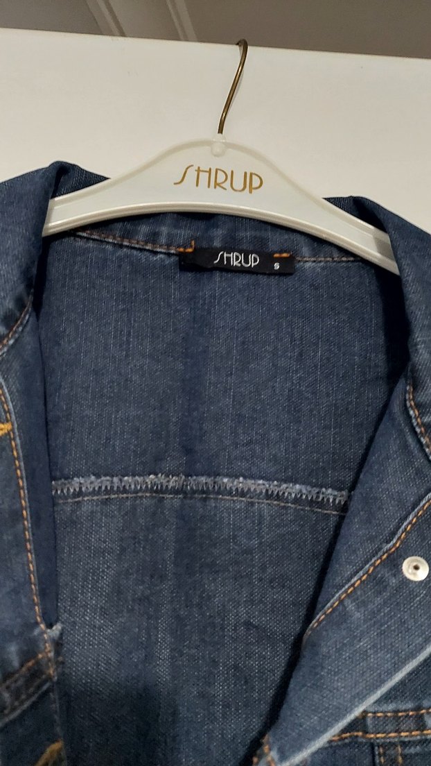 Düğmeli Uzun Kadın Kot Yelek - Görsel 4