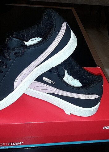 Orijinal Puma smash v2 buck bayan spor ayakabi siyah pembe 38 Nr