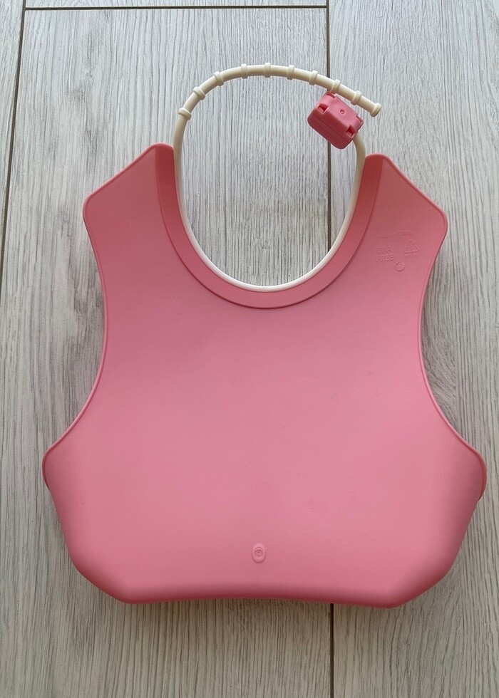 Silikon bebek mama önlüğü fuşya - Görsel 2