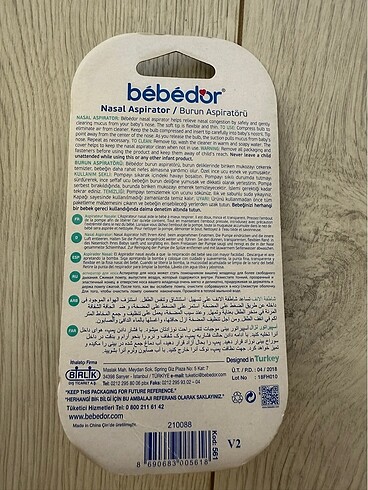 Bebedor bebek burun aspiratörü - Görsel 2