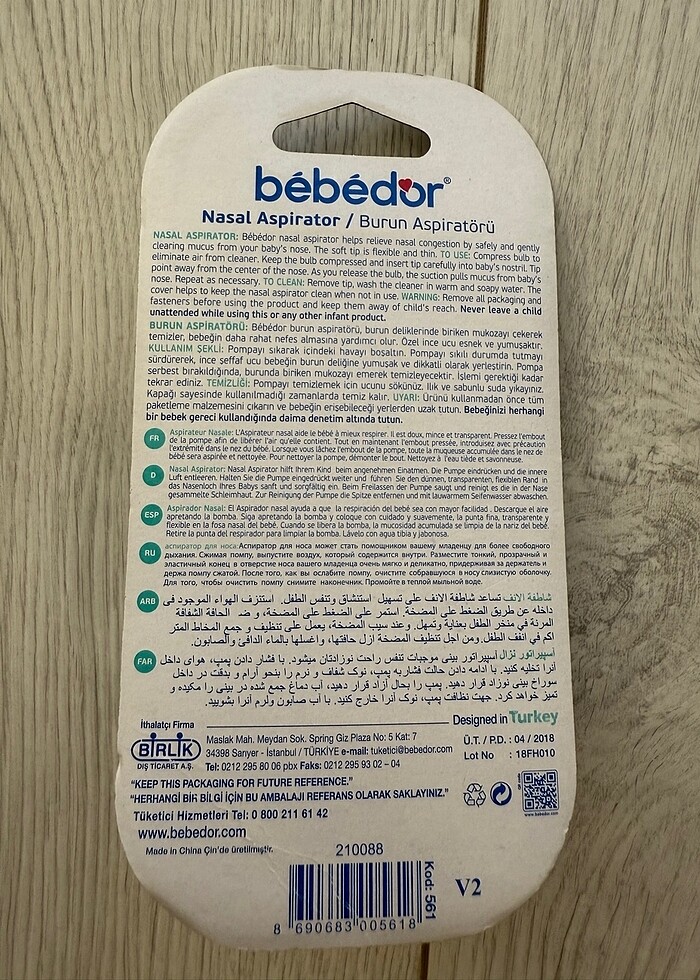 Bebedor bebek burun aspiratörü - Görsel 2