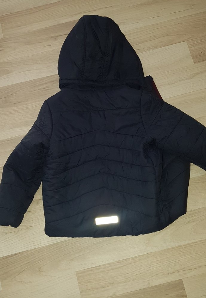 Erkek Çocuk Kapüşonlu Koyu Mont - Görsel 3