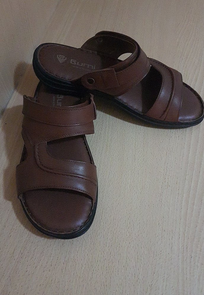 Kahverengi Deri Tokalı Erkek Terlik - Görsel 2