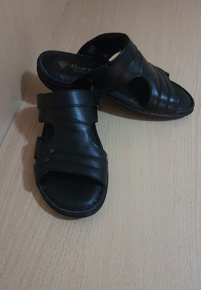 Erkek Siyah Tokalı Deri Terlik - Görsel 2