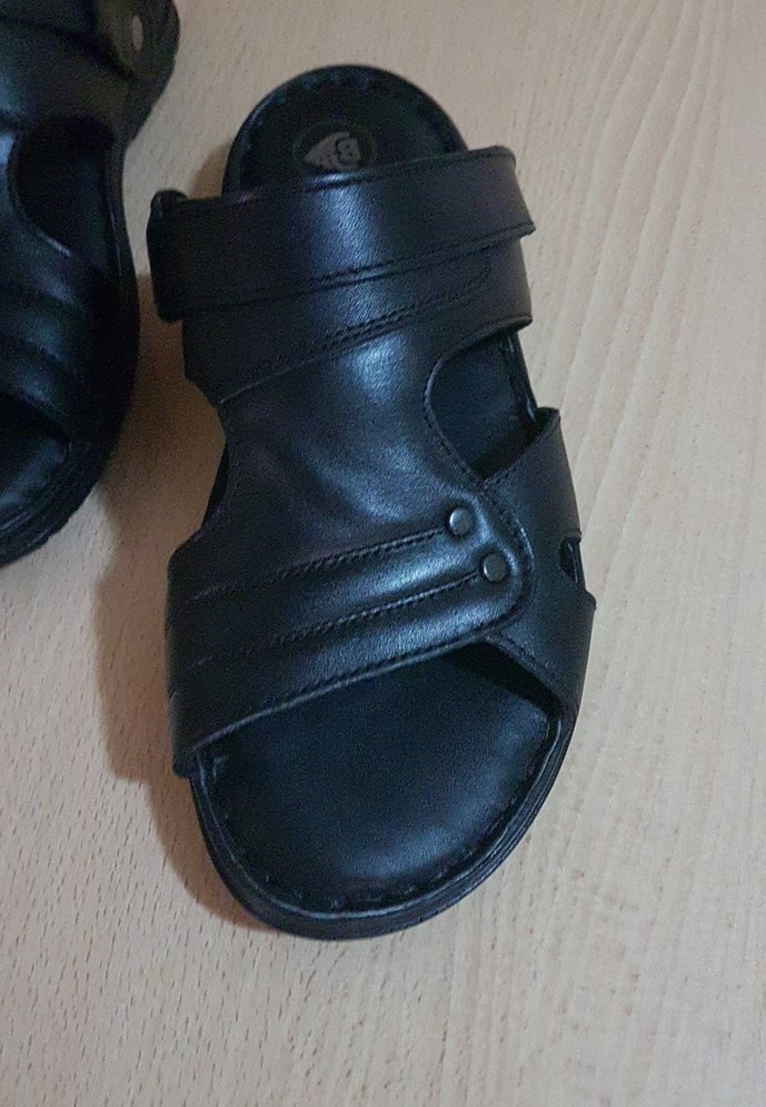 Erkek Siyah Tokalı Deri Terlik - Görsel 5