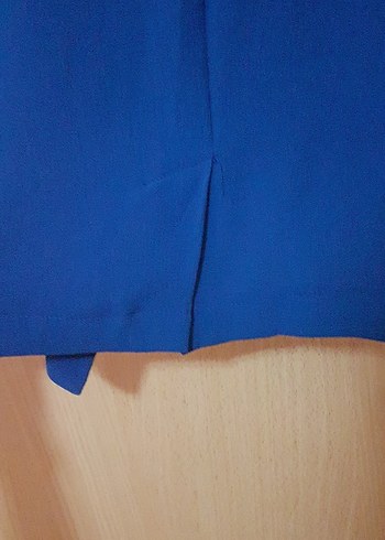 42 Beden Kadın Mavi Drapeli Blazer