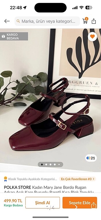 Polka mary jane ayakkabı